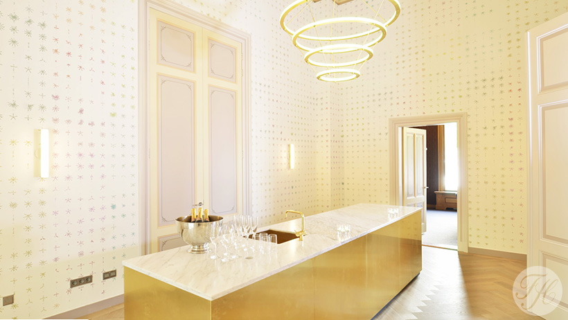 Behangen van vertrek in ledenlokalen Artis Amsterdam