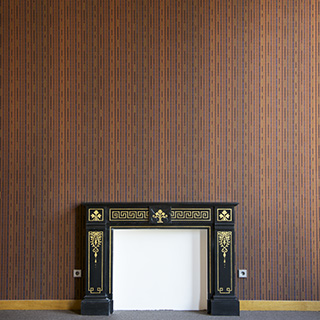 aanbrengen door behangontwerper Pavèl van Houten speciaal ontworpen behangsel in ledenlokalen Artis Amsterdam