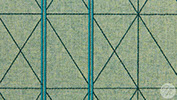 detail van speciaal patroon geweven in lakenvilt Beurs van Berlage Amsterdam