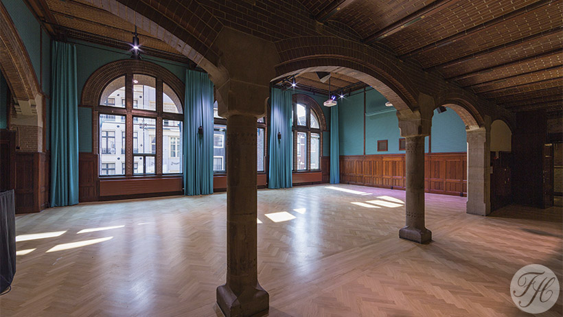 Beurs van Berlage stoffen wandbespanning Stoffen wandbespanning in administratiezaal