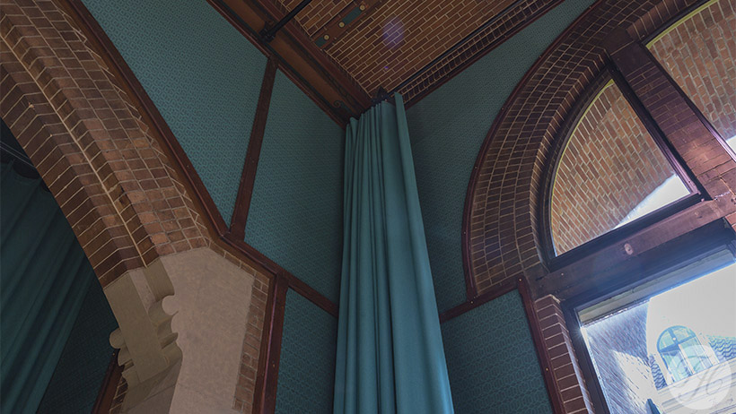 Beurs van Berlage stoffen wandbespanning Stoffen wandbespanning en akoustisch materiaal in administratiezaal
