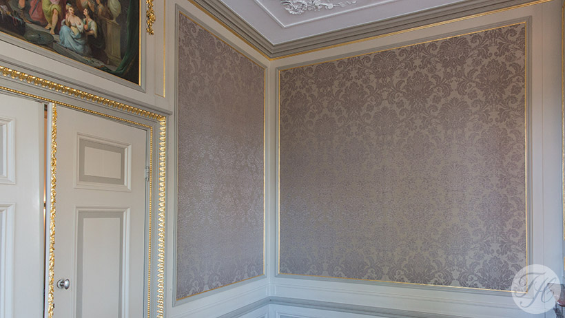 gespannen wandbespanning stof afwerkt met passend koord pand Dudok