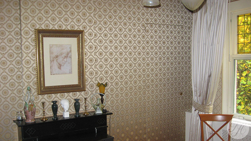 stoffen wandbespanning empire stijlkamer Rotterdam