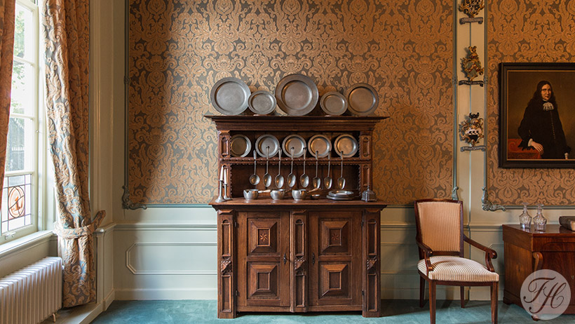 gespannen wandbespanning in stijlkamer Regentenkamer weeshuis Nijmegen