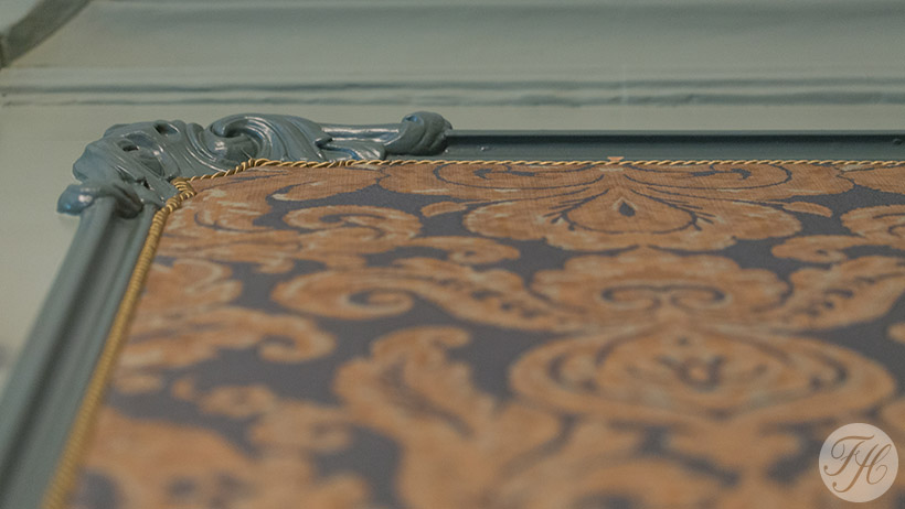 gespannen wandbespanning stof afwerkt met passend koord Regentenkamer Nijmegen